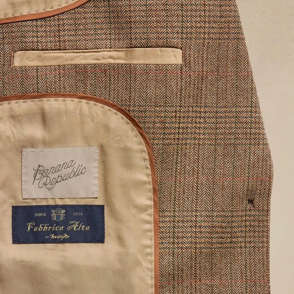 NWT Banana Republic Lido Sculpted Italian Wool Blazer and Pants Plaid sz 16 - Picture 9 of 16